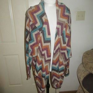 Mags & Pye Chevron Hooded Sweater JacketSize OS